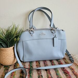 Coach Light Blue Satchel Bag With Crossbody Strap